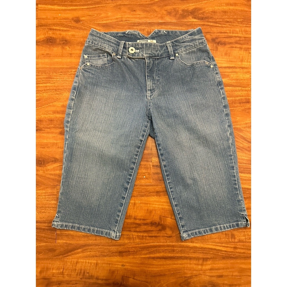Jeanstar Capri Jeans Blue Premium Denim Light Wash Straight Leg Classic Womens 4